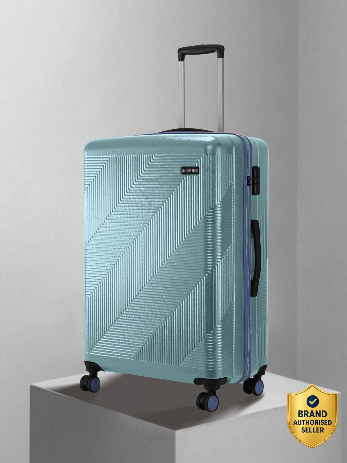 Image of Assembly Hard Body Set of 2 Luggage 8 Wheels - Polycarbonate Cabin Trolley Bag (53cm) & Large Checkin Suitcase (73cm)- TSA Lock - Green