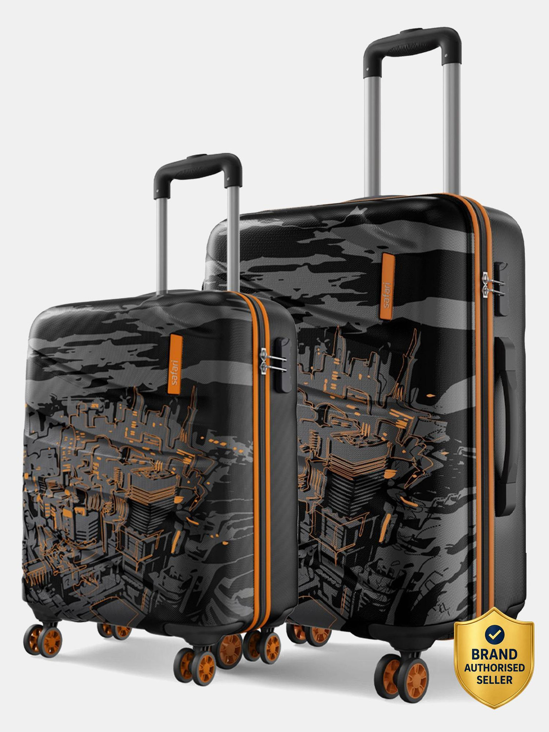 Image of FALKON Hard Body Set of 3 Luggage 8 Wheels - LONDON BRIDGE Polycarbonate 8 Double Wheels, Set of 3 - Yellow