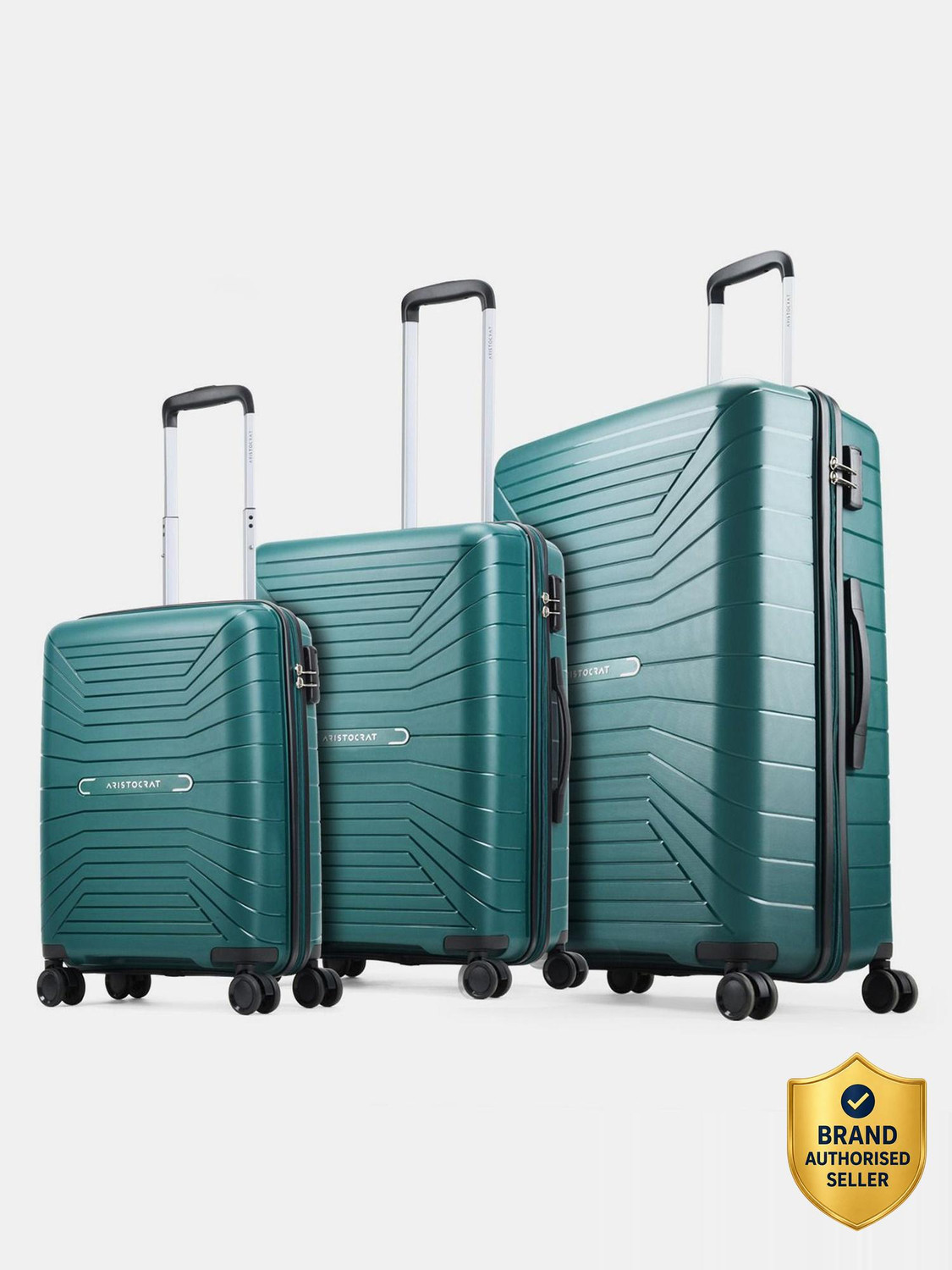 Image of ARISTOCRAT Hard Body Set of 2 Luggage 8 Wheels - Olympus Set of 2 (Small 55cm | Large 77cm) - Trolley Bag - Teal