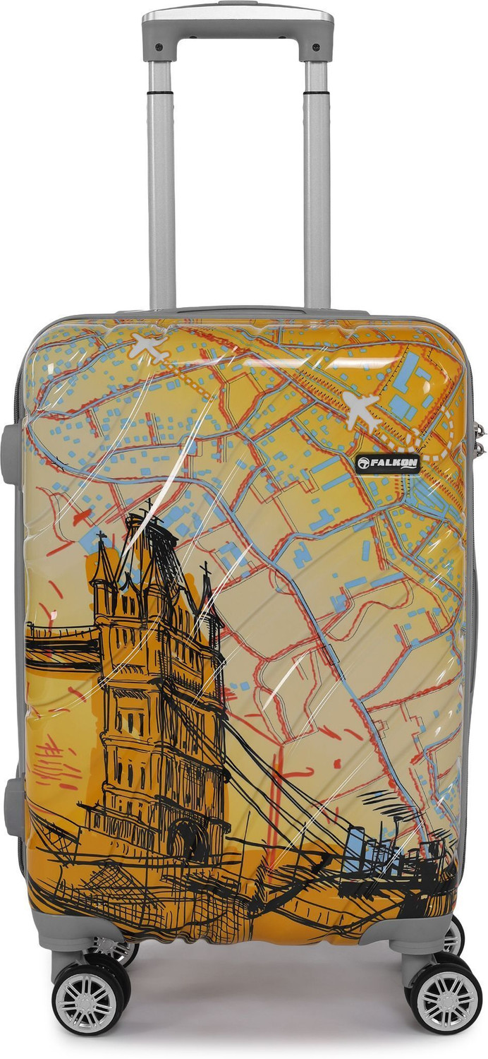 Image of FALKON Hard Body Set of 3 Luggage 8 Wheels - LONDON BRIDGE Polycarbonate 8 Double Wheels, Set of 3 - Yellow