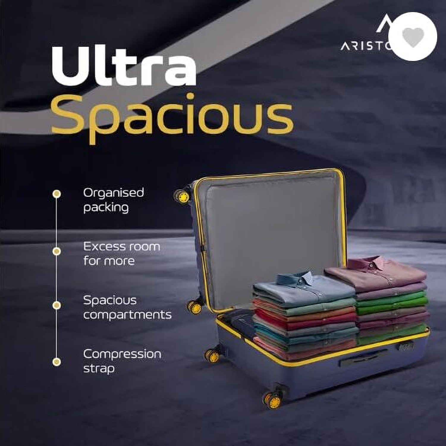 Image of ARISTOCRAT Medium Check-in Suitcase (66 inch) 8 Wheels - SLANTZ PRO STR 65 MIB - Green