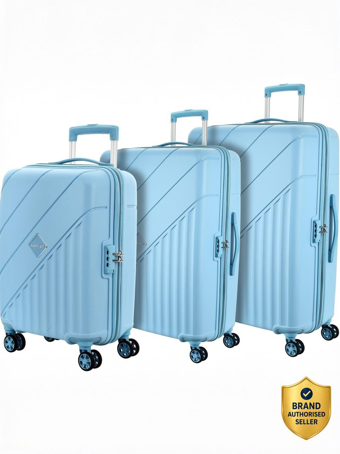Image of Kamiliant by American Tourister Hard Body Set of 3 Luggage 4 Wheels - Falcon Grey 3 Pc Set Small, Medium & Large Polypropylene (PP) - Grey