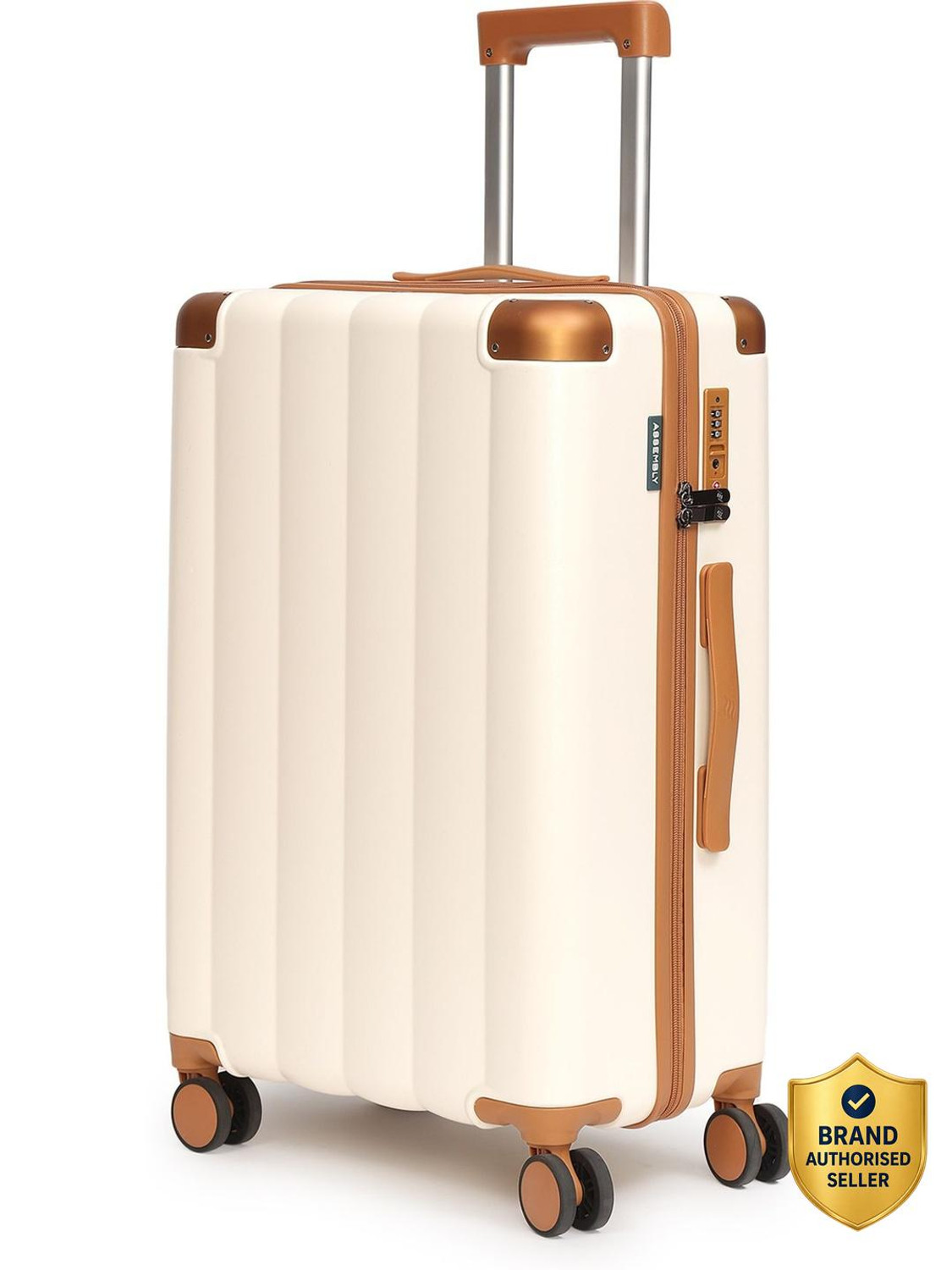 Image of Assembly Medium Check-in Suitcase (65 cm) 8 Wheels - Premium Polycarbonate Hardsided luggage 24 inch and TSA Lock for Flights Travel - Beige