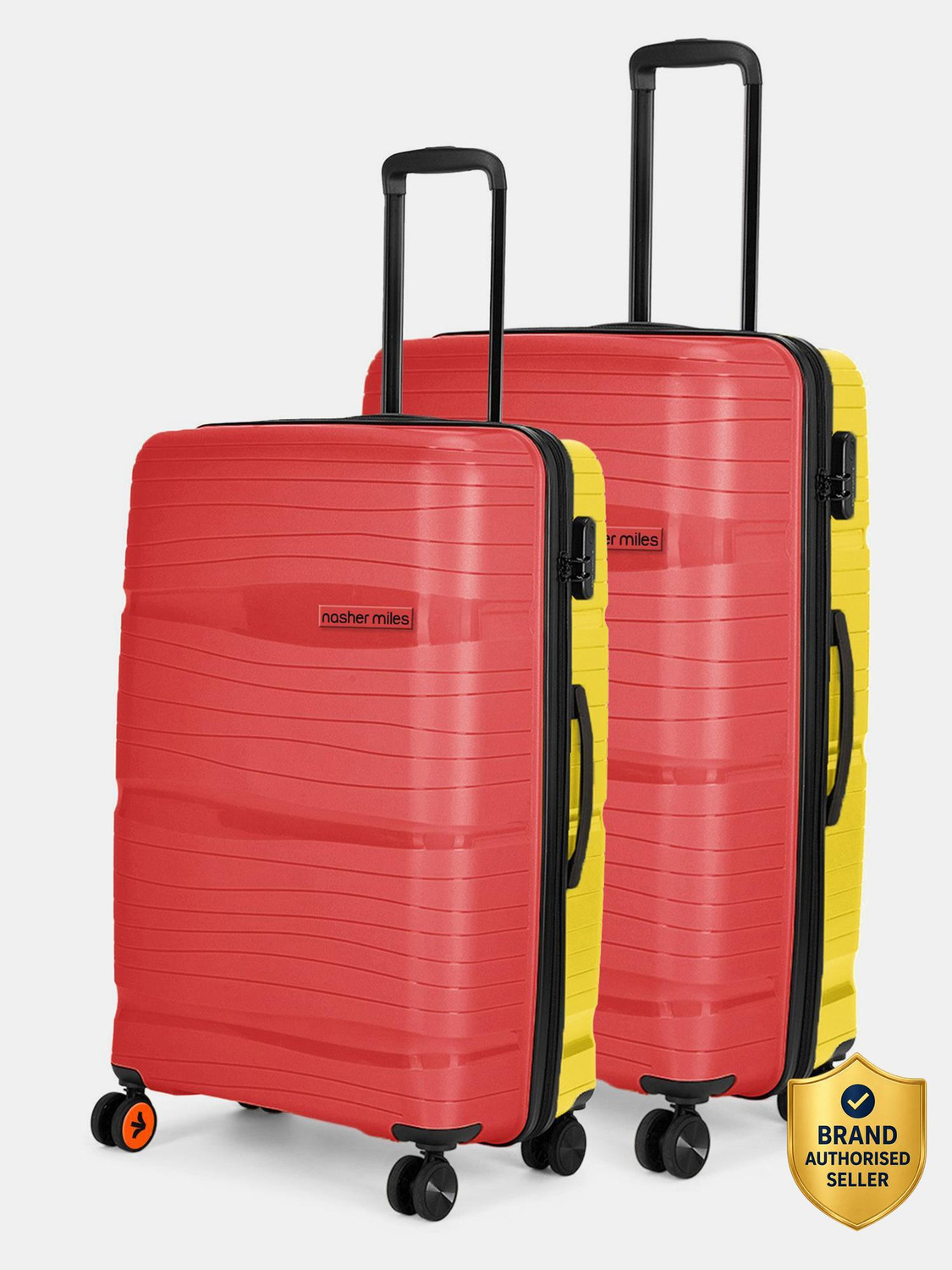 Image of NASHER MILES Hard Body Set of 2 Luggage 8 Wheels - Springfield HardSide Polypropylene Luggage Set of 2 Pink Trolley Bag(65&75cm) - Pink