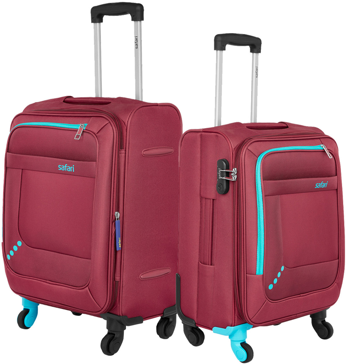 SAFARI STAR Set of 2 (Small 56cm | Medium 65cm) 4W Expandable Cabin & Check-in Set 4 Wheels - 26 inch RED - Image 1
