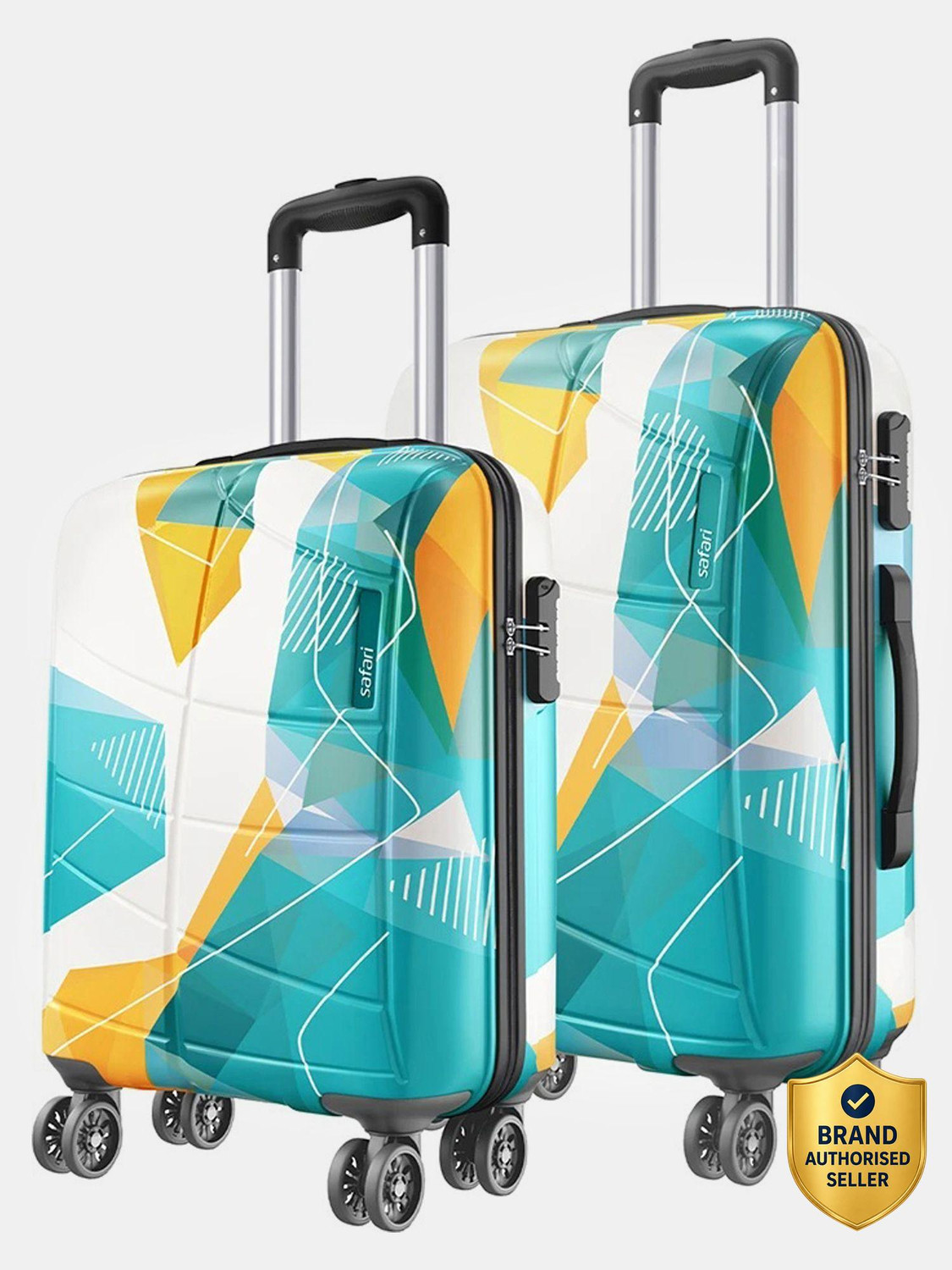Image of FALKON Hard Body Set of 3 Luggage 8 Wheels - LONDON BRIDGE Polycarbonate 8 Double Wheels, Set of 3 - Yellow