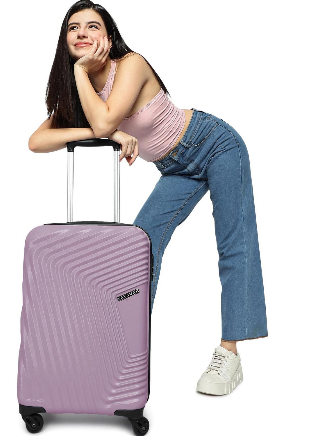 YAYAVAR Monaco Scratchproof 360Degree Rotating Latest Design Trolley Bag Cabin Suitcase 4 Wheels - 22 Inch Purple - Price in India | Flipkart.com