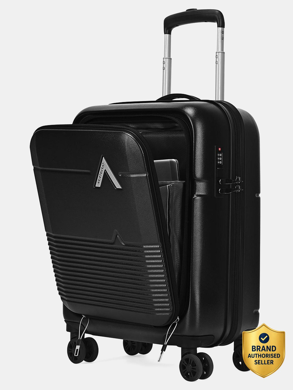 ARISTOCRAT Small Cabin Suitcase 8 Wheels Grey - Image 1