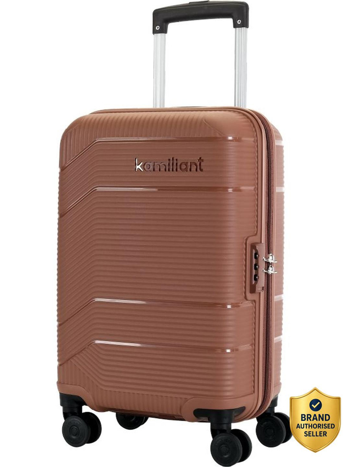 KAMILIANT Small Cabin Suitcase 55 cm 8 Wheels Brown - Image 1