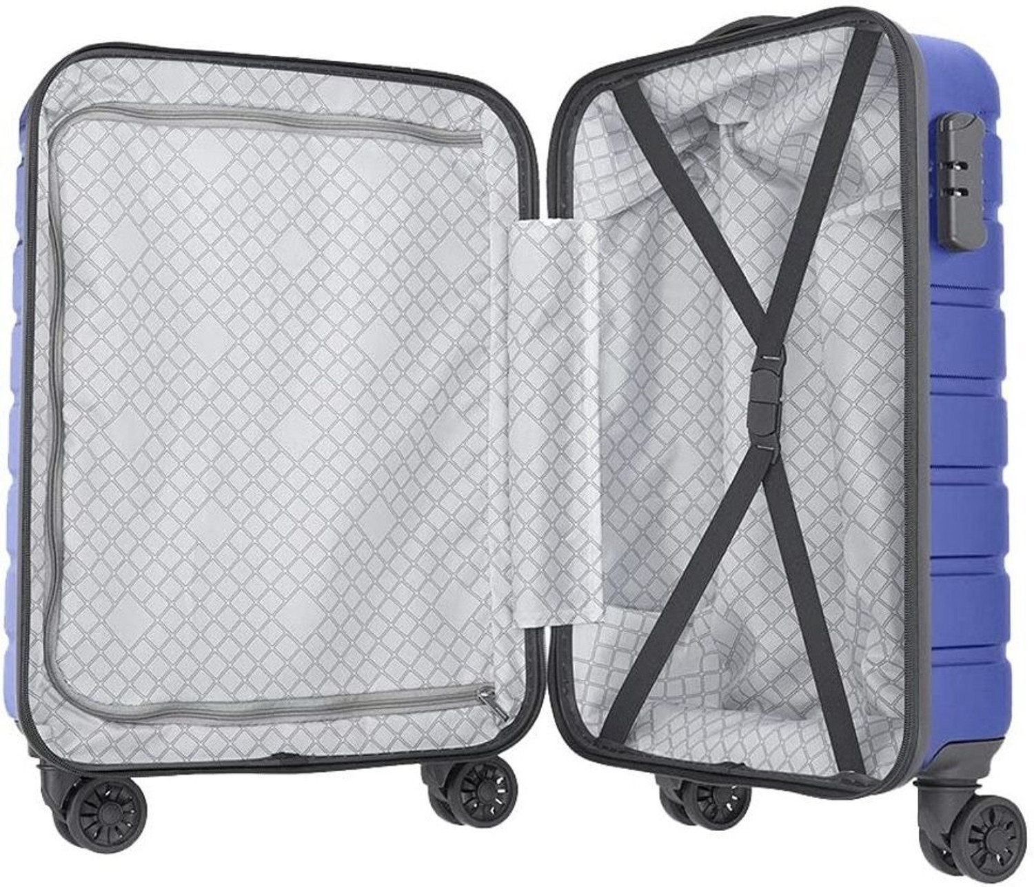 Image of SAFARI Large Cabin & Check-in Set (79 cm) 4 Wheels - OZONETSA - Blue