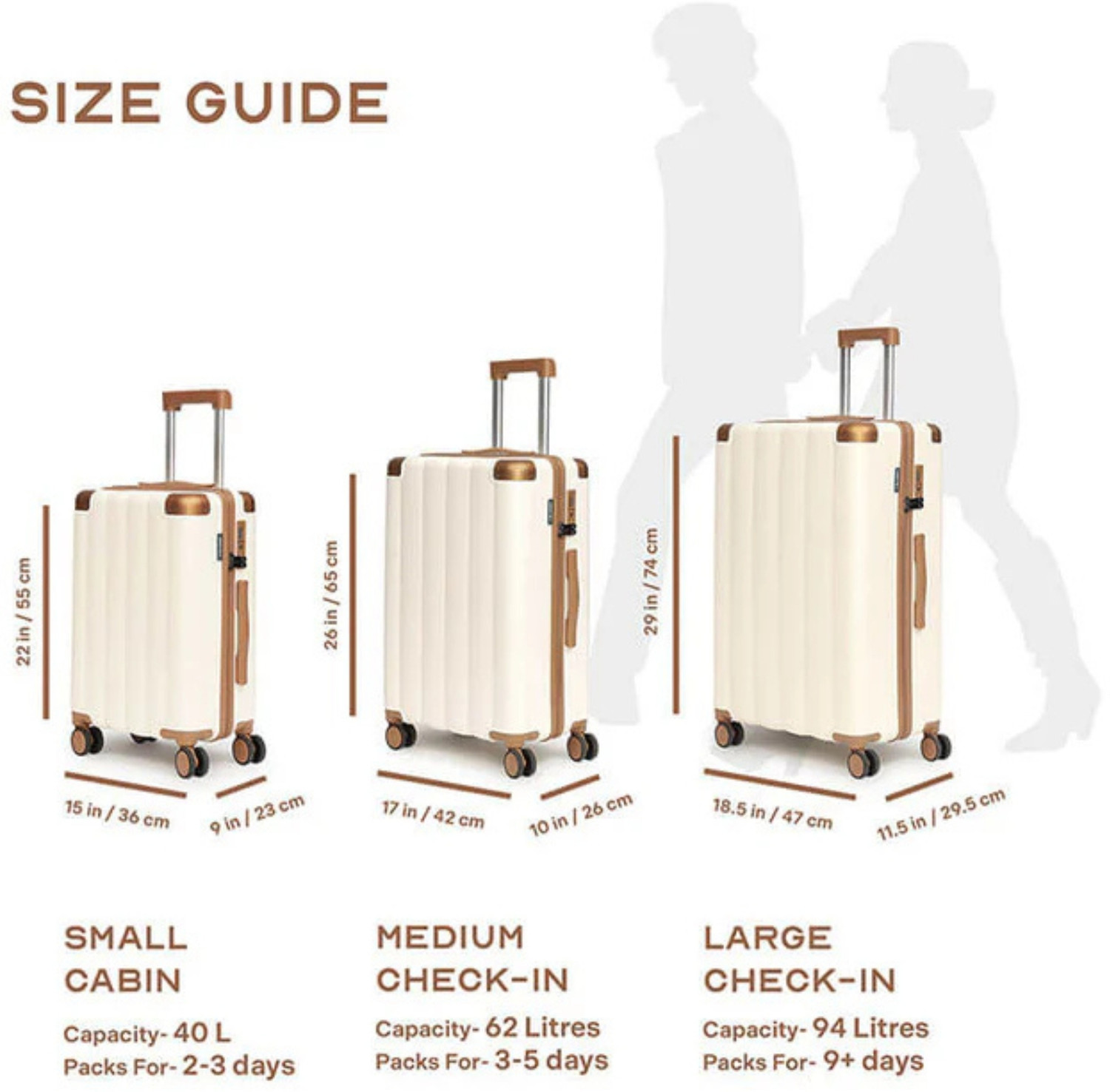 Image of Assembly Small Cabin Suitcase (36 cm) 8 Wheels - Premium Polycarbonate Hardsided luggage 20 inch and TSA Lock for Flights Travel - Beige