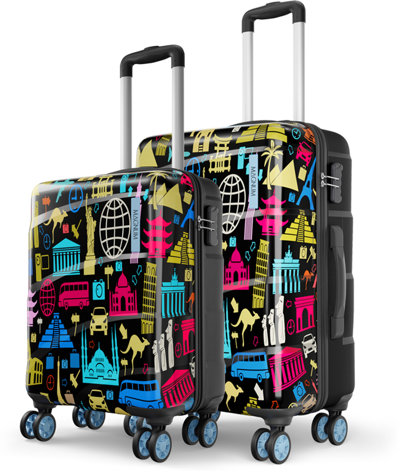 Safari WANDERLUST PLUS 55/65 4W PRINTED Cabin & Check-in Set 8 Wheels - 27 Inches