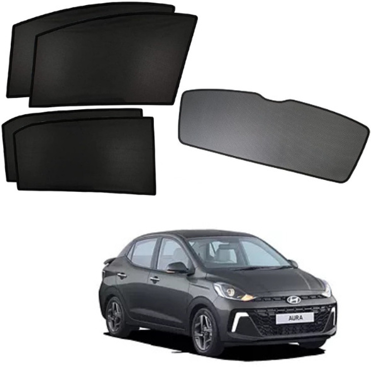 Image of UNNISHA Windshield Sun Shade For Universal For Car Universal For Car (Black)