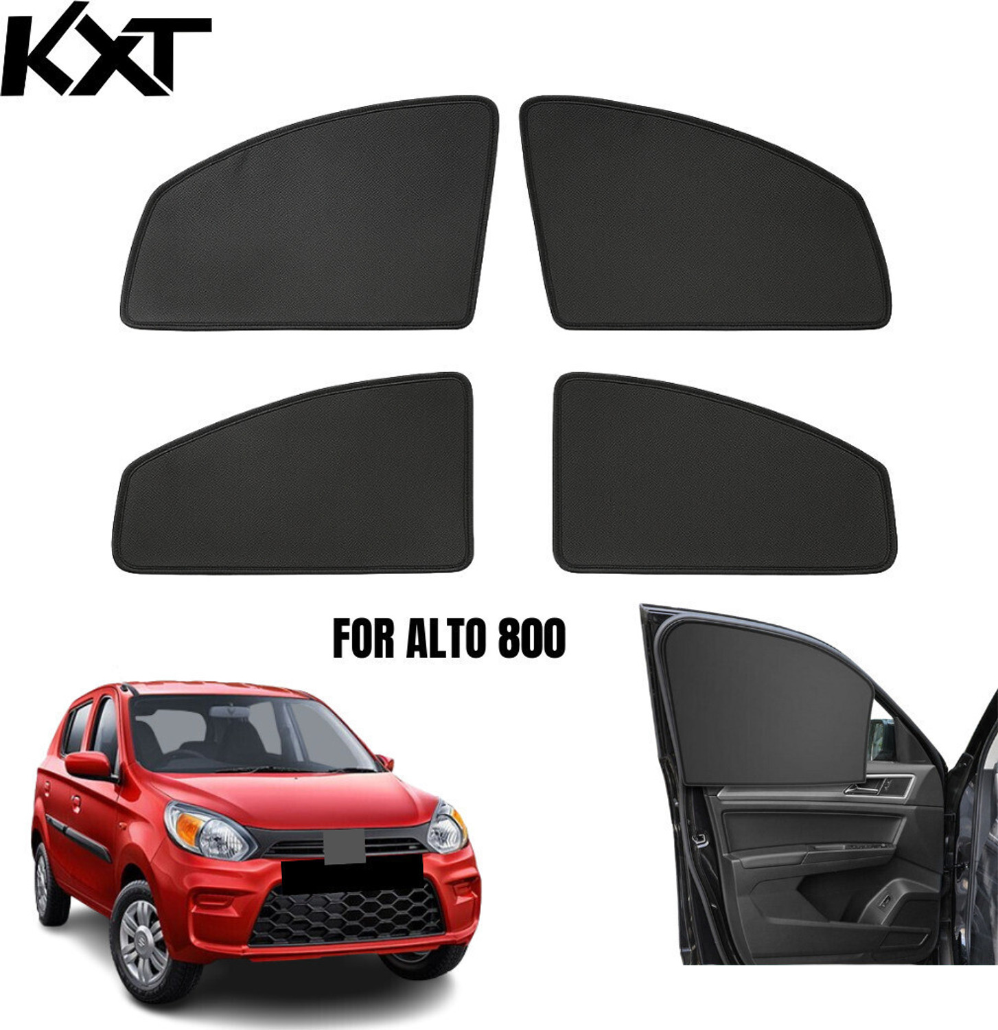 Image of RAKRISH Rear Window, Side Window Sun Shade For Maruti Suzuki New Swift (Black)