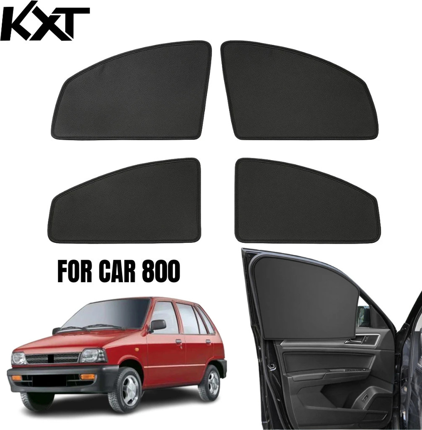 Image of RAKRISH Rear Window, Side Window Sun Shade For Maruti Suzuki New Swift (Black)