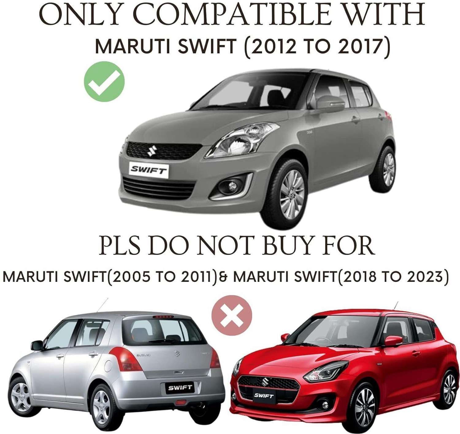 Image of RAKRISH Rear Window, Side Window Sun Shade For Maruti Suzuki New Swift (Black)