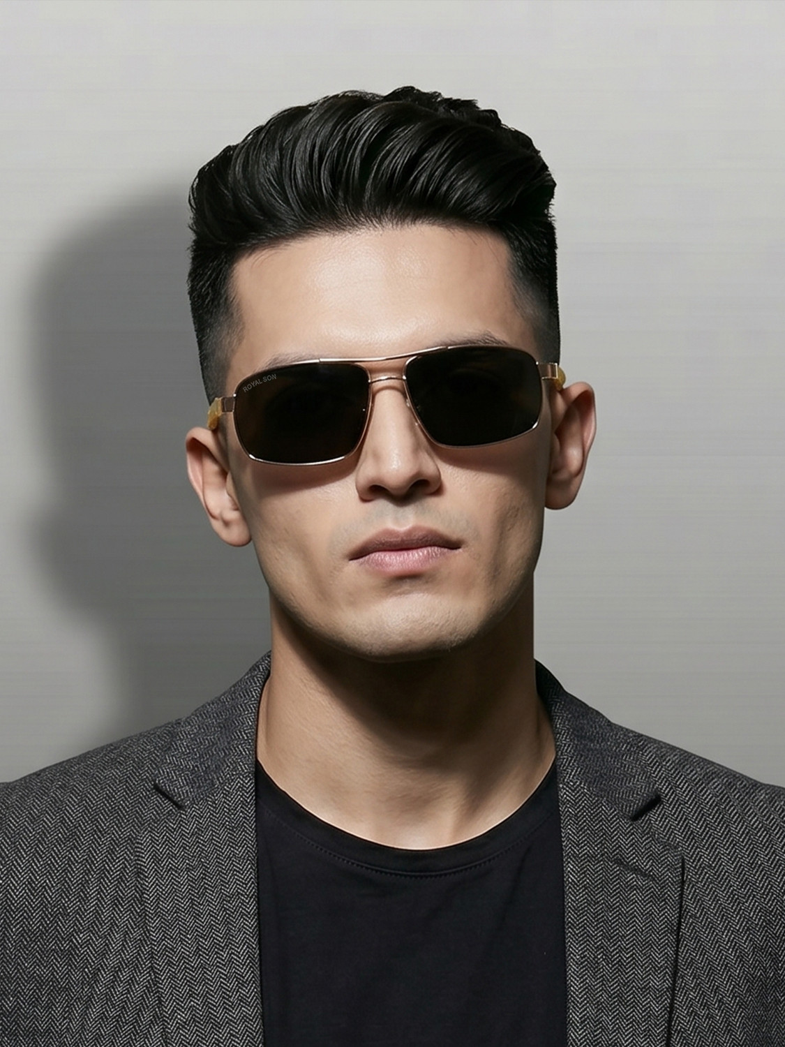 Image of Shade House UV Protection Rectangular Sunglasses (54) (For Men, Blue)
