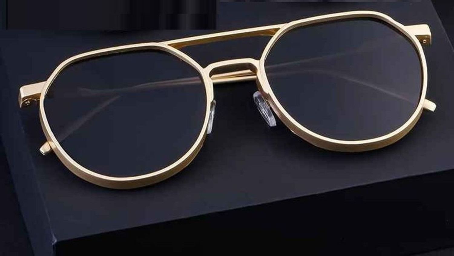 Image of Accentz UV Protection Round Sunglasses (Free Size) (For Men, Brown, Golden)