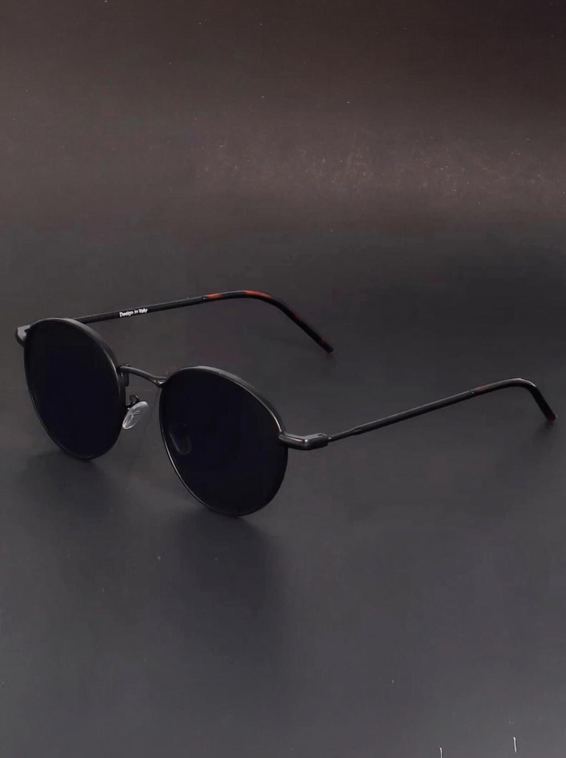 Image of eyedens UV Protection Round Sunglasses (Free Size) (For Men & Women, Black)