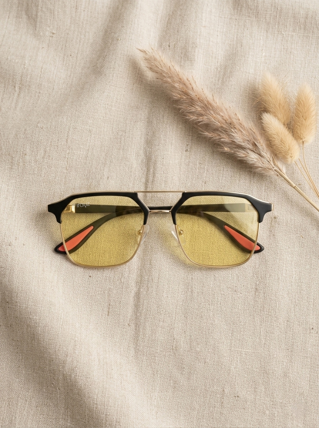 Image of Irayz UV Protection, Riding Glasses Retro Square Sunglasses (57) (For Men & Women, Green)