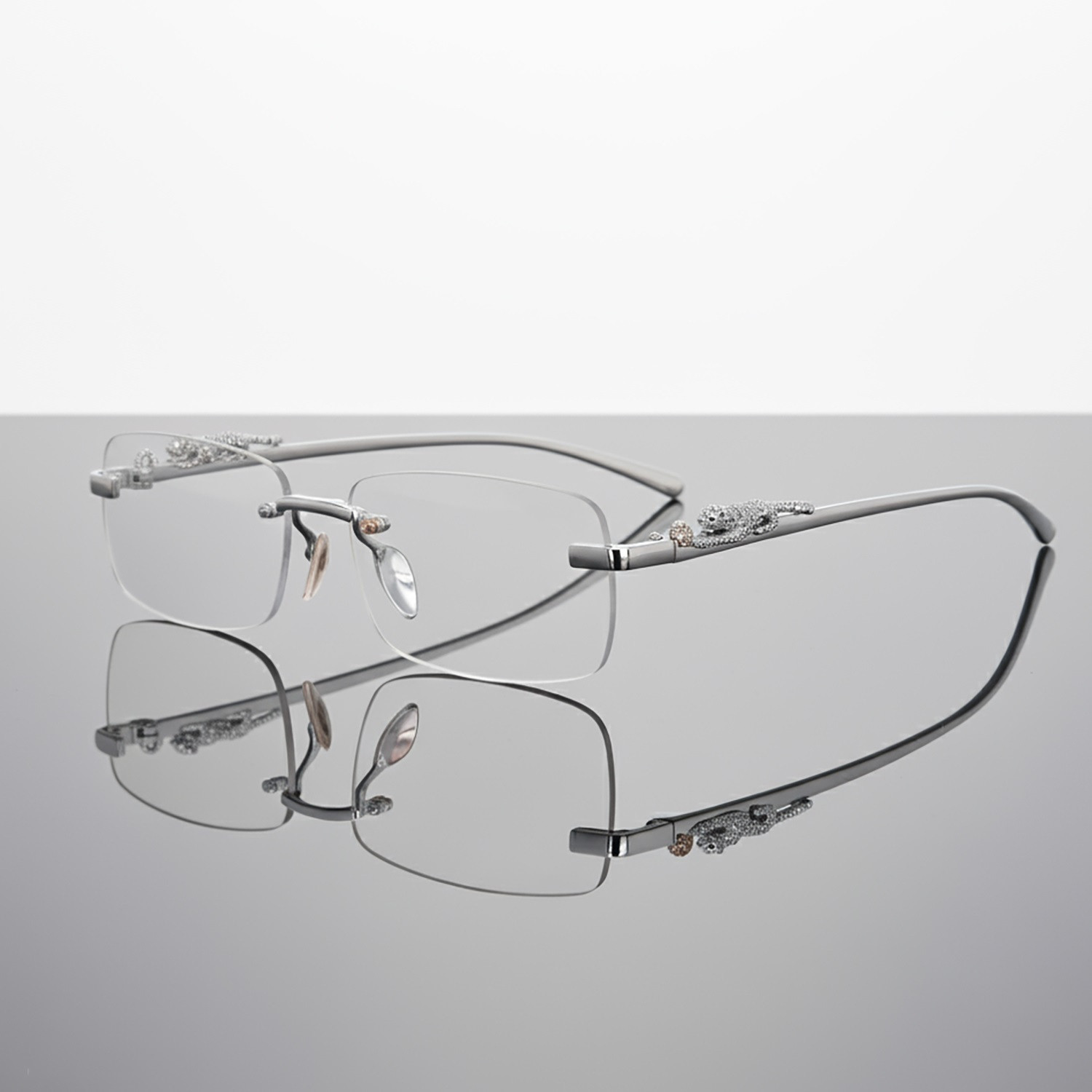 Image of ROADWAY Rimless Rectangle Frame For Men & Women (145 mm)