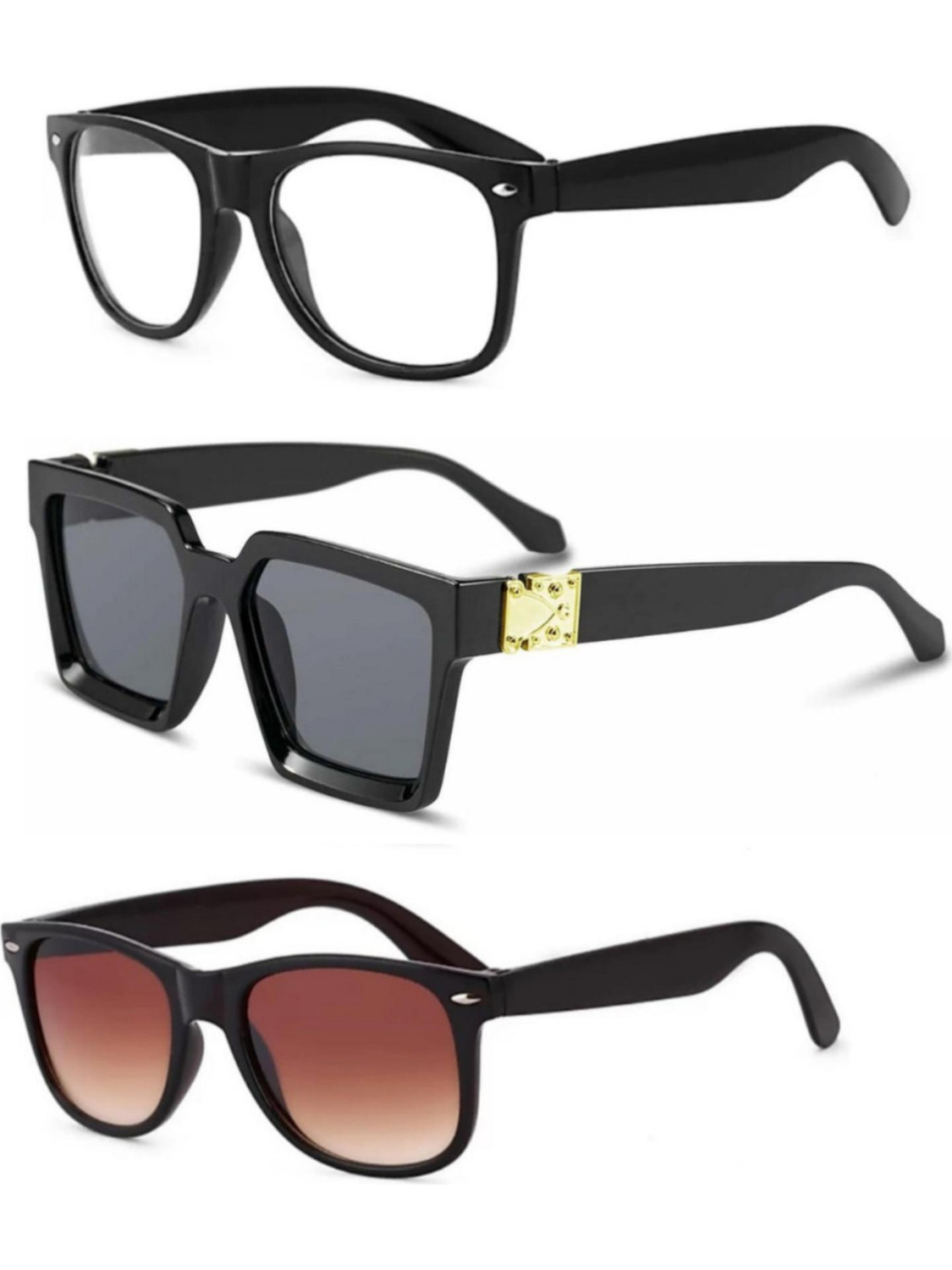 Image of Dannilo Polarized, UV Protection, Riding Glasses, Mirrored Wayfarer Sunglasses (Free Size) (For Men & Women, Black, Blue, Green, Clear, Grey)