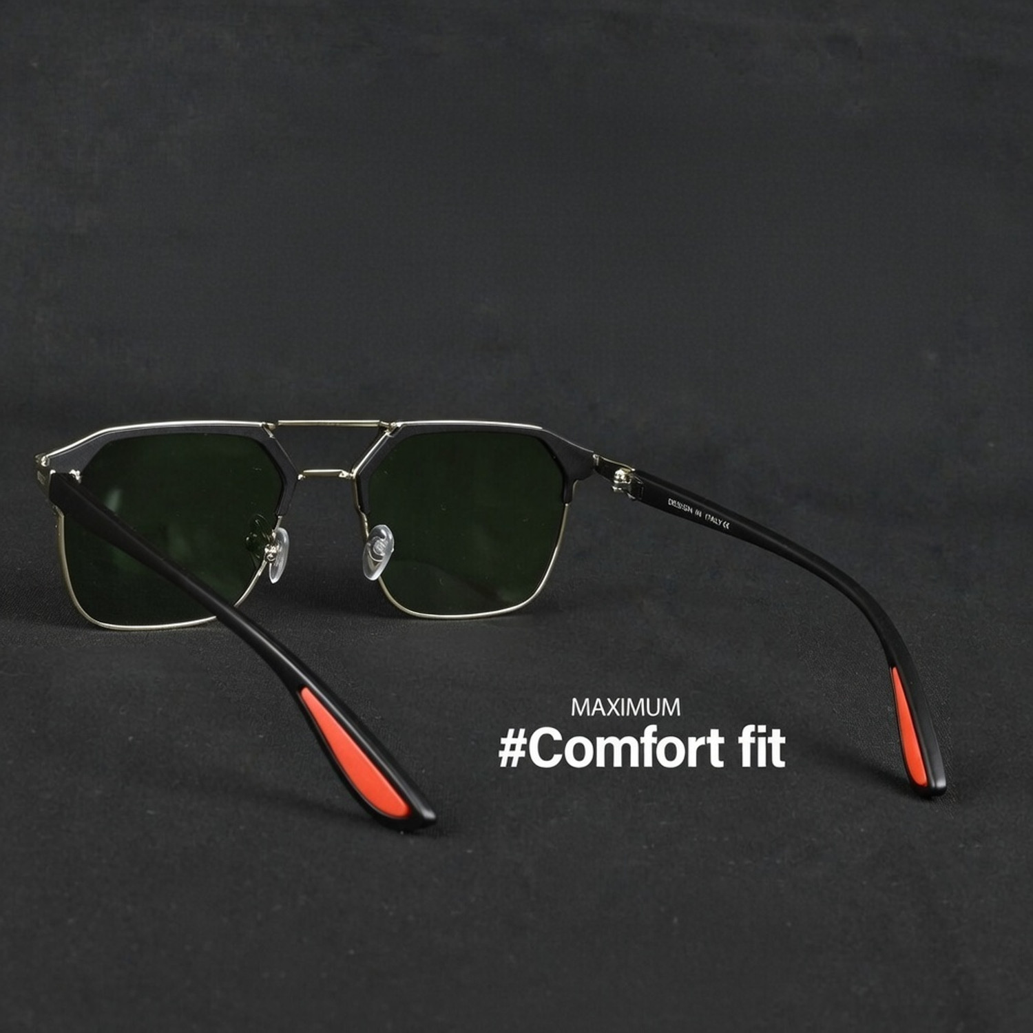 Image of Irayz UV Protection, Riding Glasses Retro Square Sunglasses (57) (For Men & Women, Green)