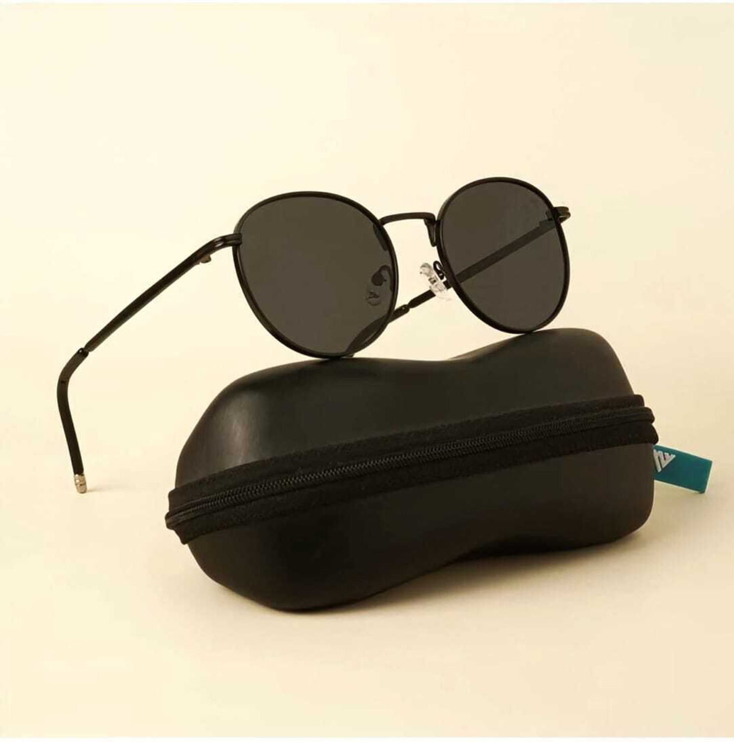 Image of eyedens UV Protection Round Sunglasses (Free Size) (For Men & Women, Black)
