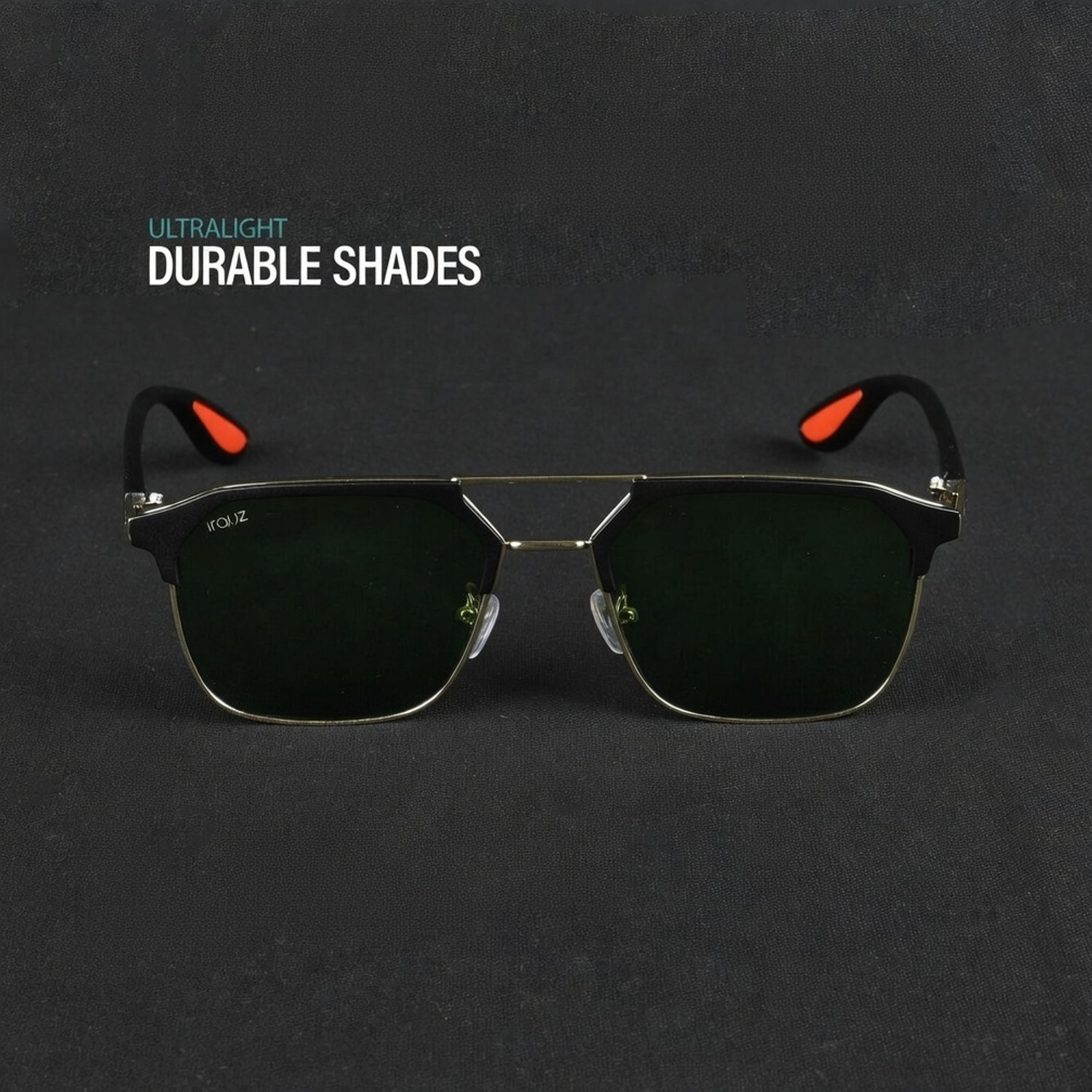 Image of Irayz UV Protection, Riding Glasses Retro Square Sunglasses (57) (For Men & Women, Green)