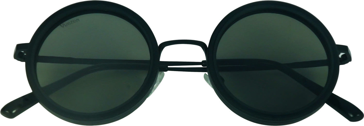 Image of Vuezen Polarized, UV Protection Round Sunglasses (40) (For Men & Women, Green, Grey)