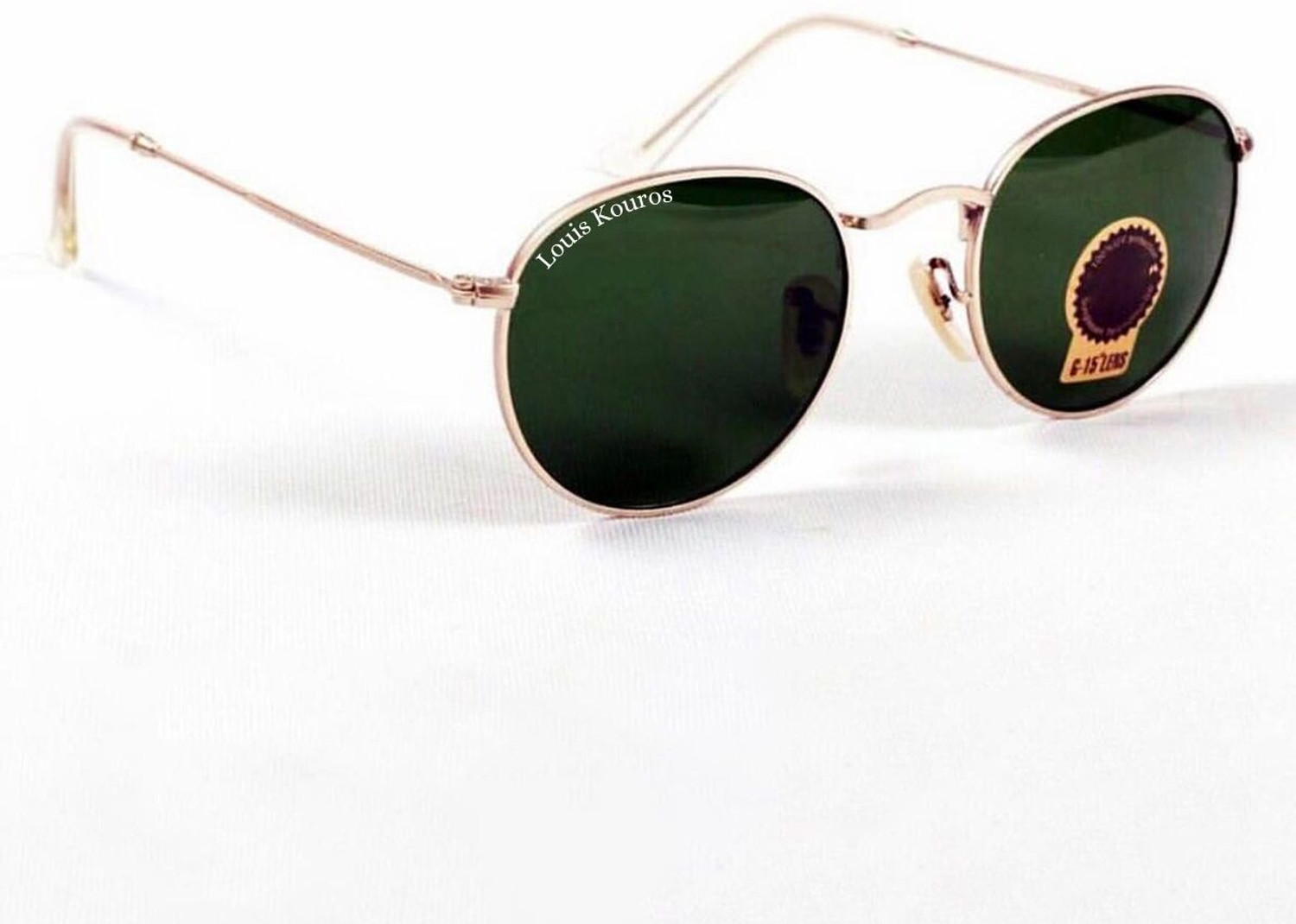 Image of LOUIS KOUROS UV Protection, Mirrored, Riding Glasses Round Sunglasses (50) (For Men & Women, Green)
