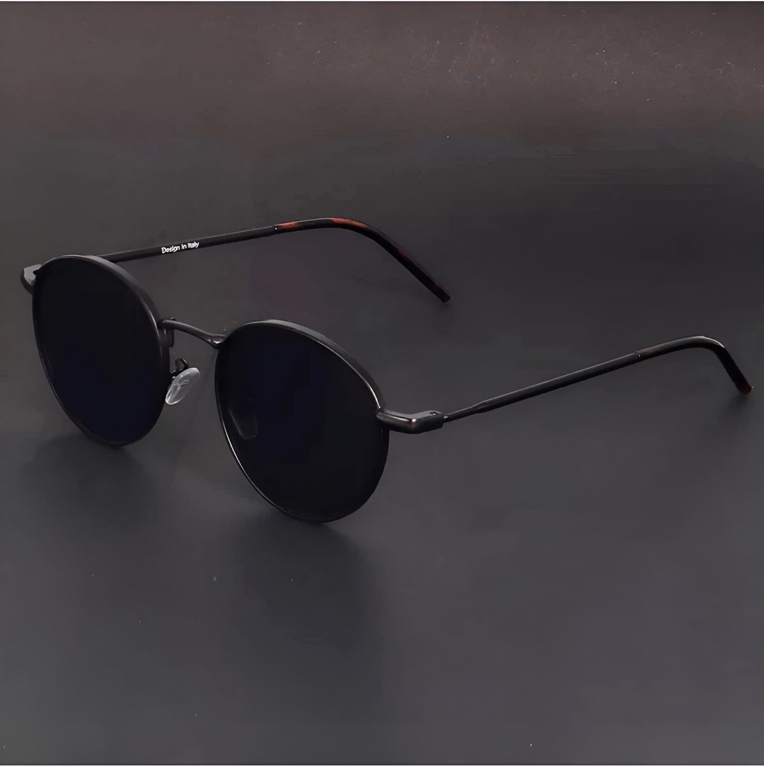 Image of eyedens UV Protection Round Sunglasses (Free Size) (For Men & Women, Black)