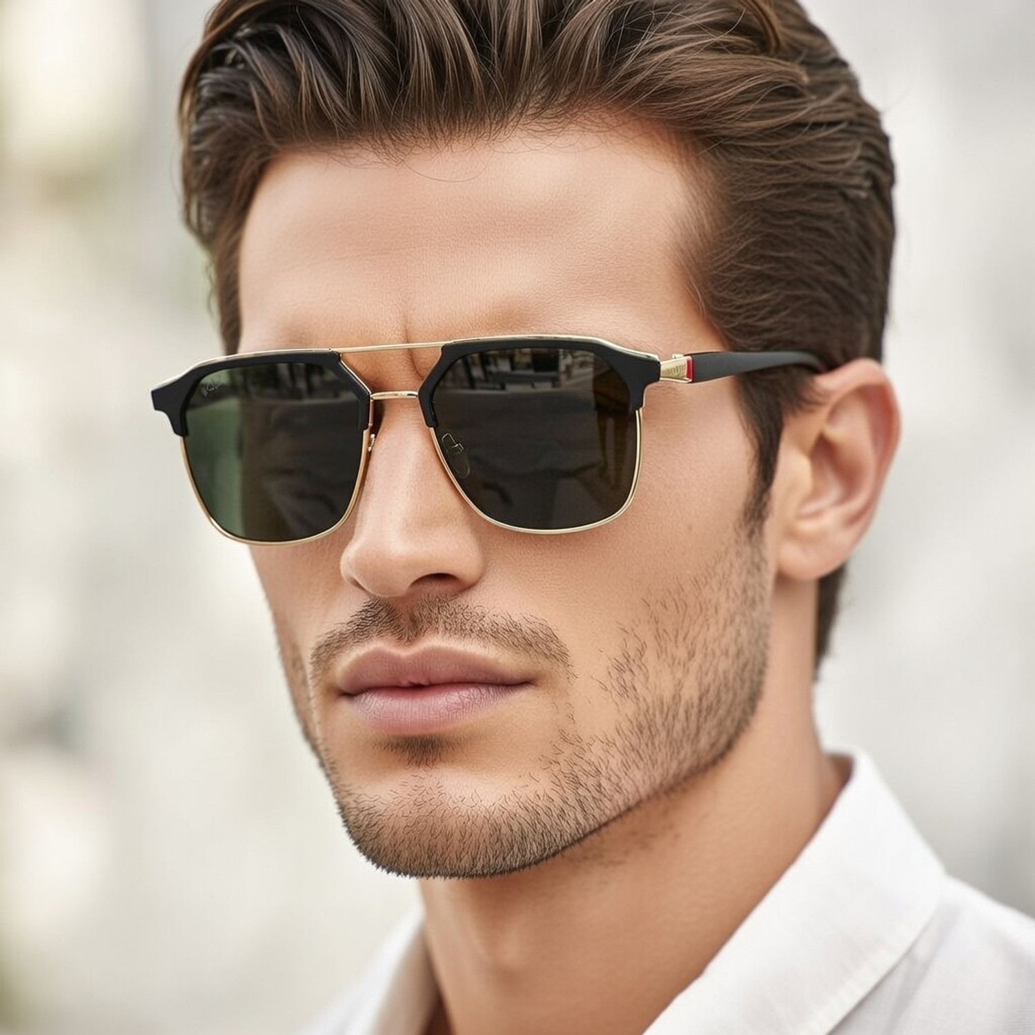 Image of Irayz UV Protection, Riding Glasses Retro Square Sunglasses (57) (For Men & Women, Green)