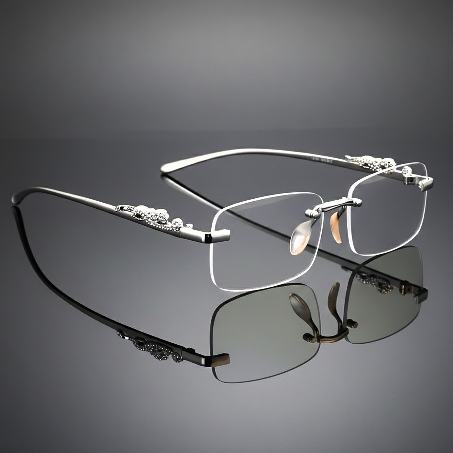 Image of ROADWAY Rimless Rectangle Frame For Men & Women (145 mm)