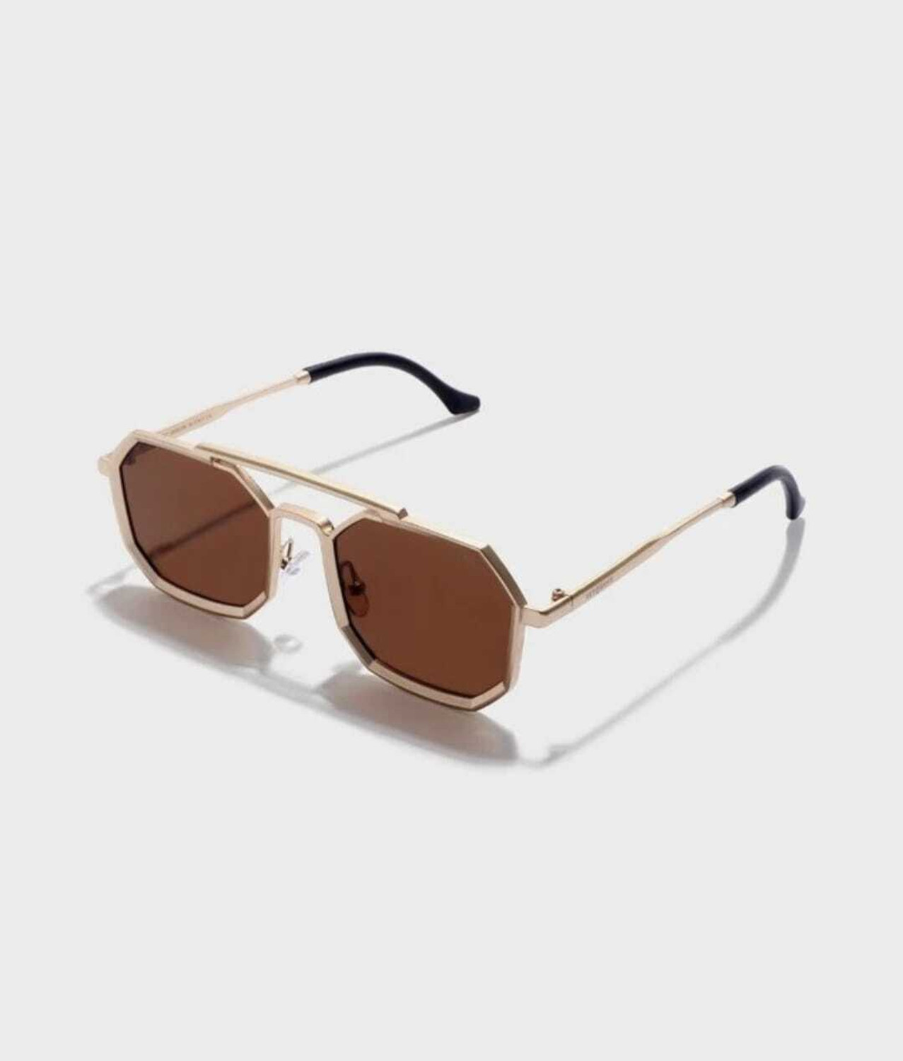 Image of Accentz UV Protection Round Sunglasses (Free Size) (For Men, Brown, Golden)