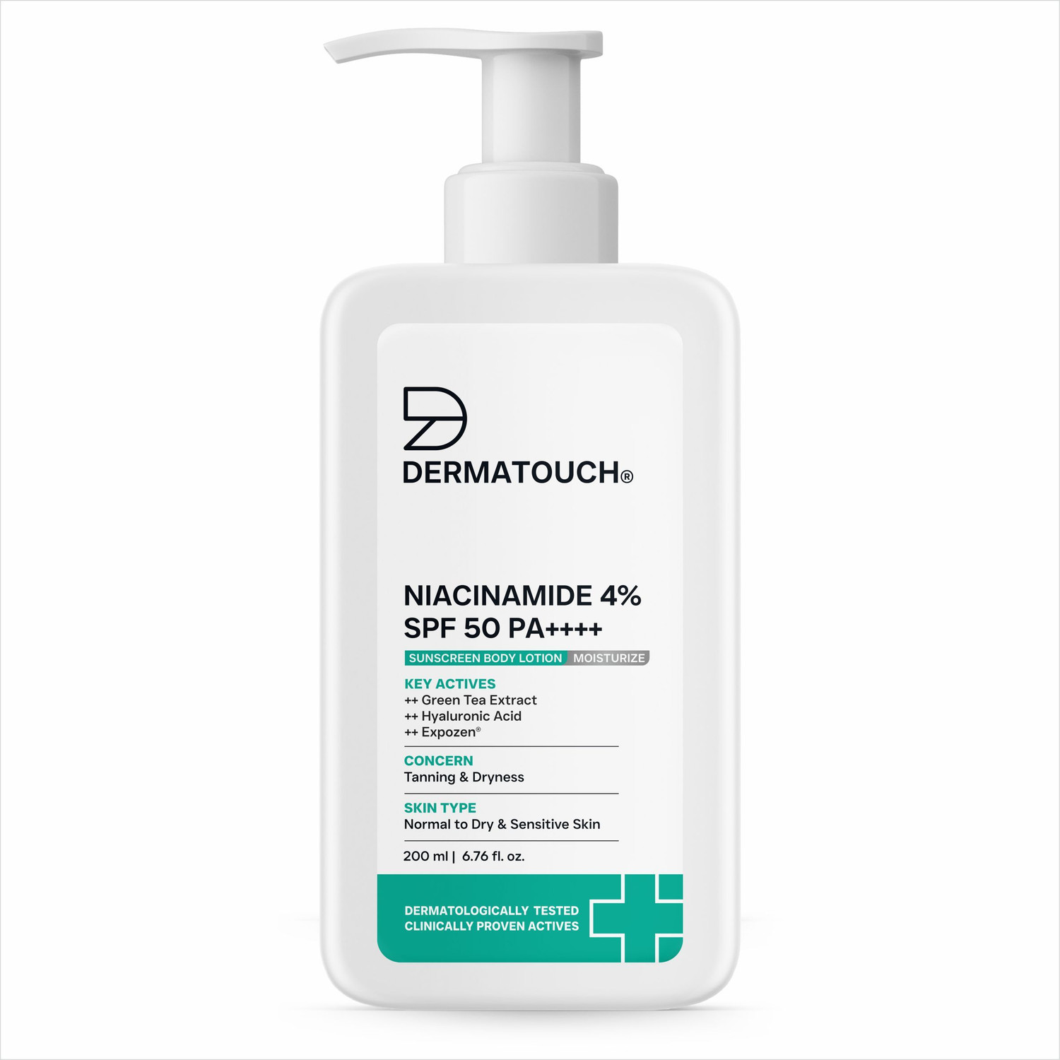 Dermatouch Sunscreen - SPF 50 PA++++ NIACINAMIDE 4% SPF 50 PA++++ SUNSCREEN LOTION 200ml , Body Lotion for Tanning (200 ml) - Image 1