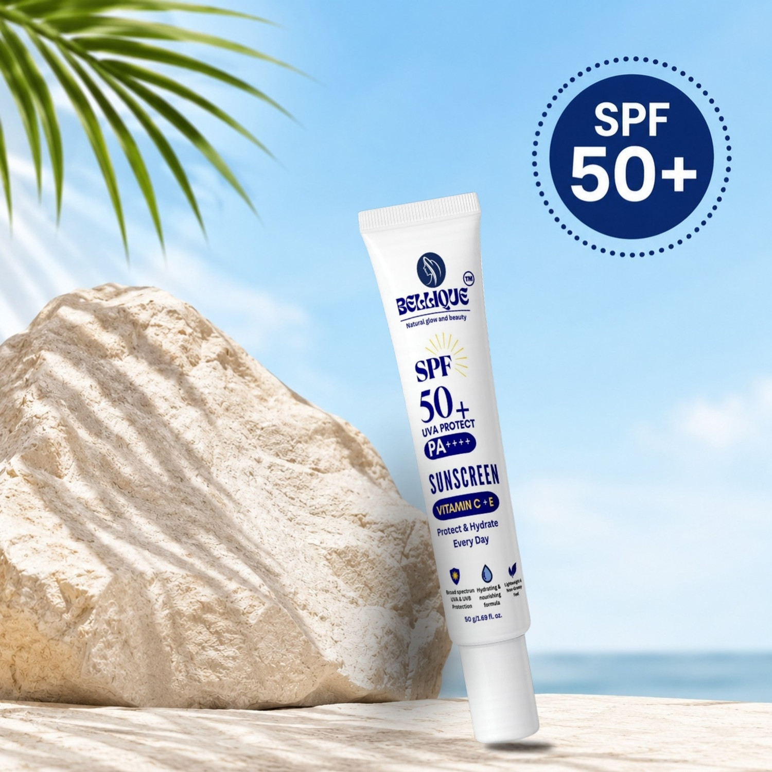 Image of ANUA Sunscreen - SPF 50+ PA++++ SPF 50+ BROAD SPECTRUM SPF 50+HEARTLEAF +PANTHENOL (50 ml)