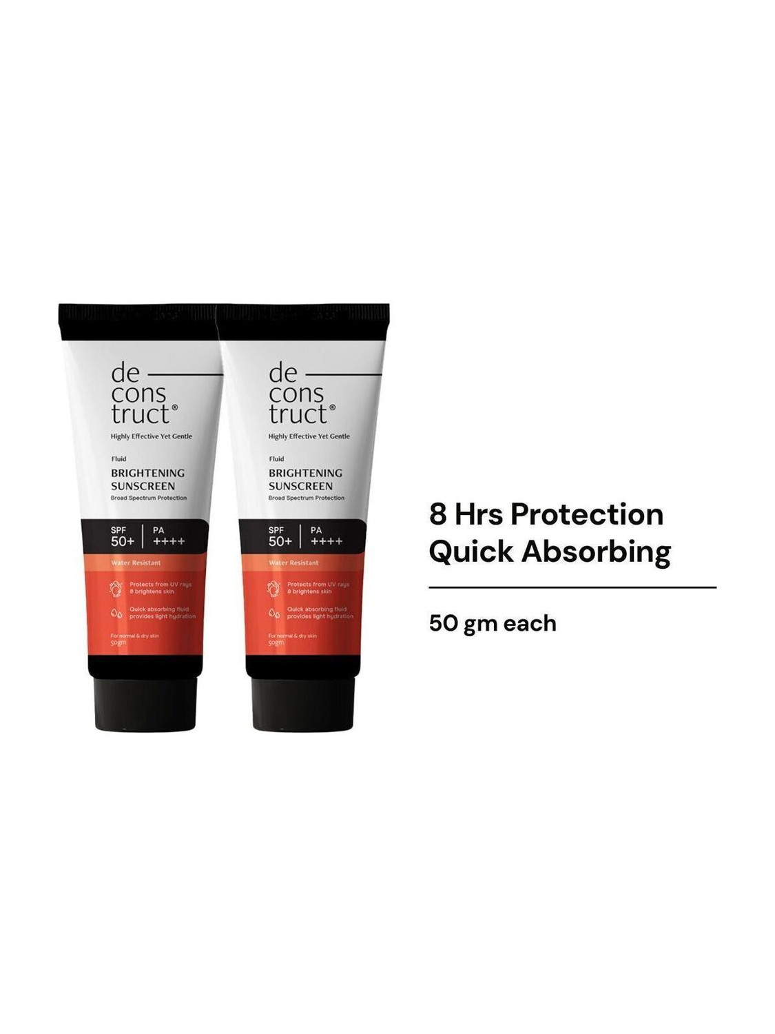 Deconstruct Sunscreen - SPF 50+ PA++++ Fluid Brightening Sunscreen With Niacinamide Brightens Skin For Men & Women (100 g) - Image 1