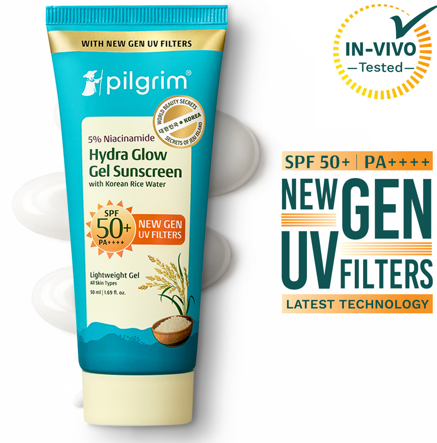 Pilgrim Sunscreen SPF 50+ PA++++ 5% Niacinamide 50ml - Image 1