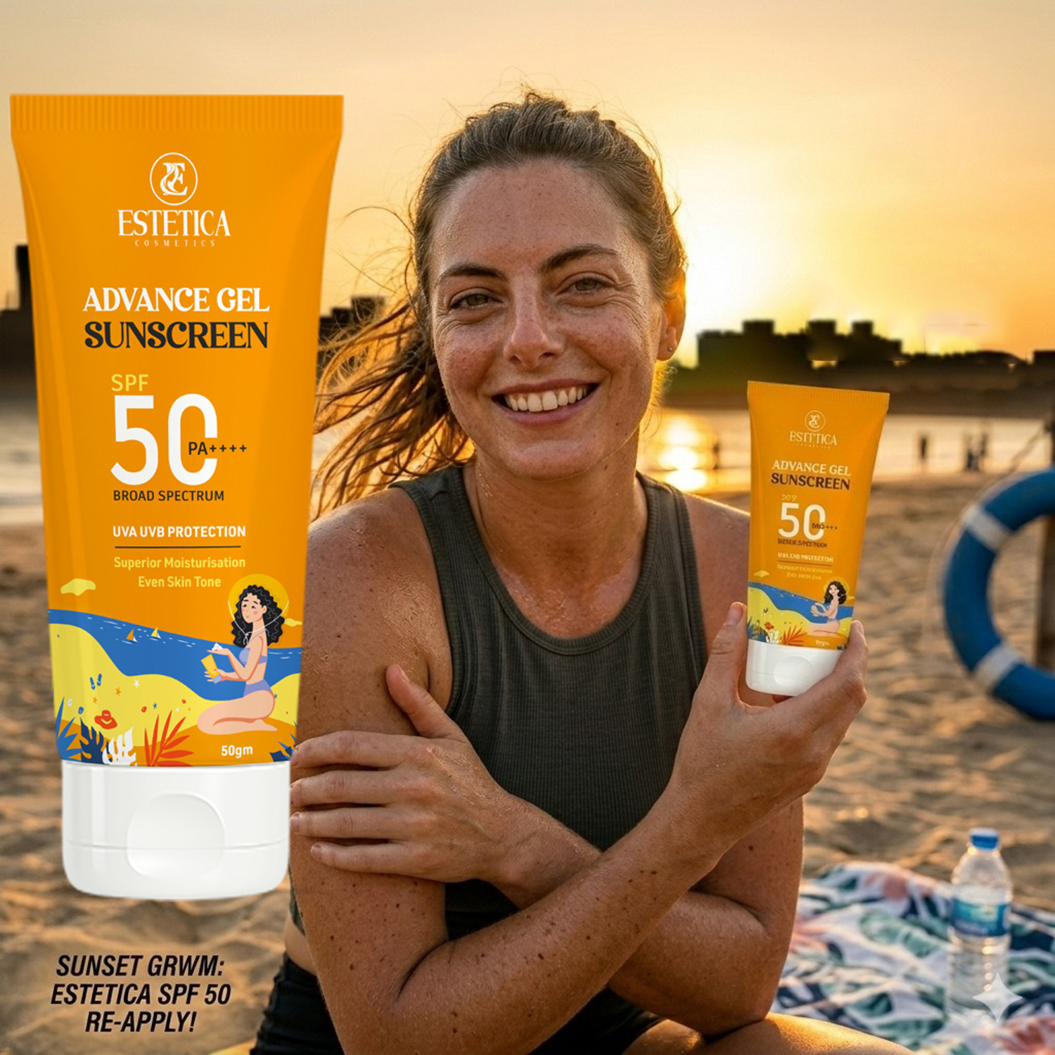 Image of ACNE-UV Sunscreen - SPF 50 PA++++ Gel Sunscreen Lightweight | All Skin Types | Broad Spectrum UVA /UVB Protection (50 g)