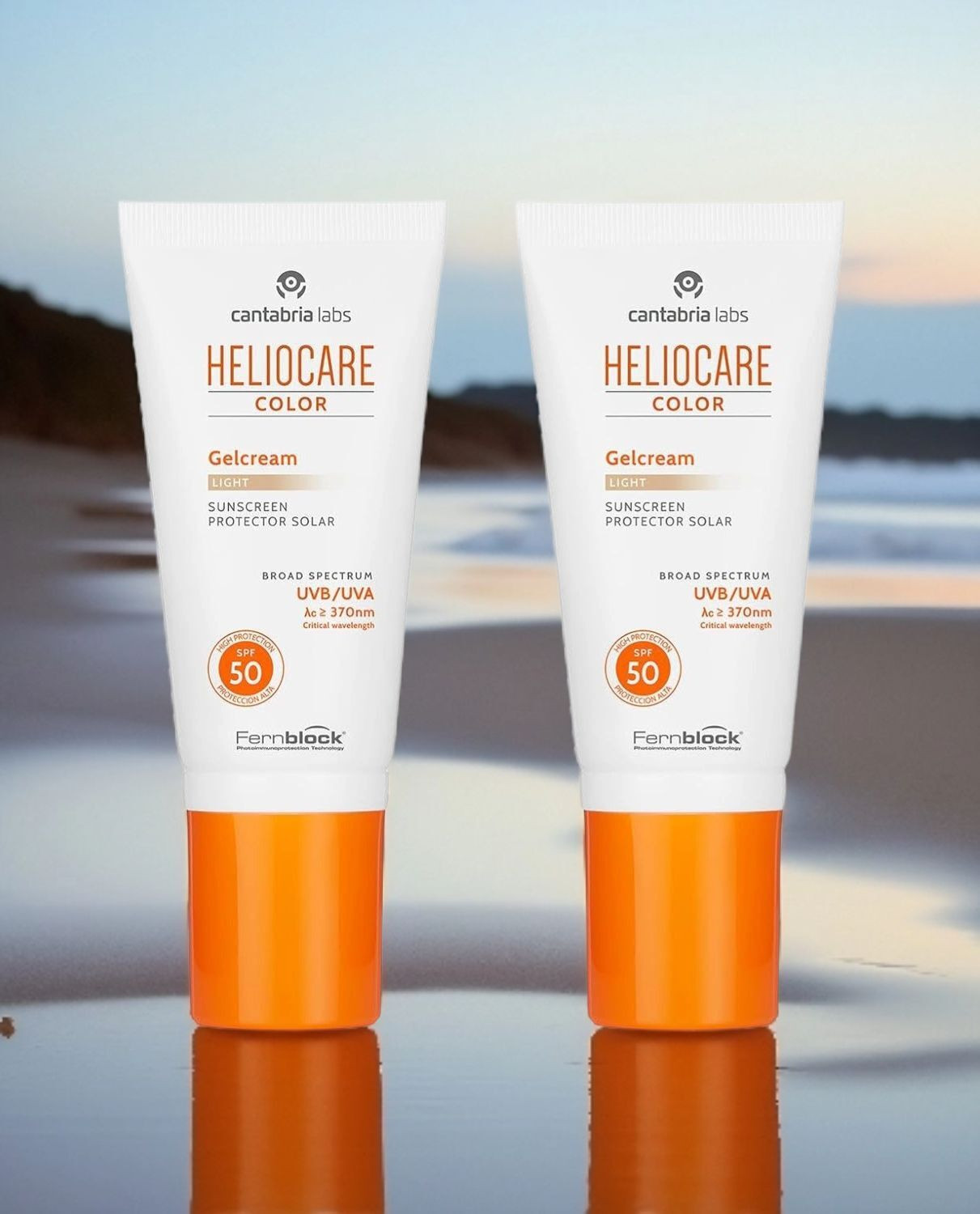 Image of Heliocare Sunscreen - SPF 50 PA++++ Color Sunscreen Orange Gel Cream Combo (100 g)