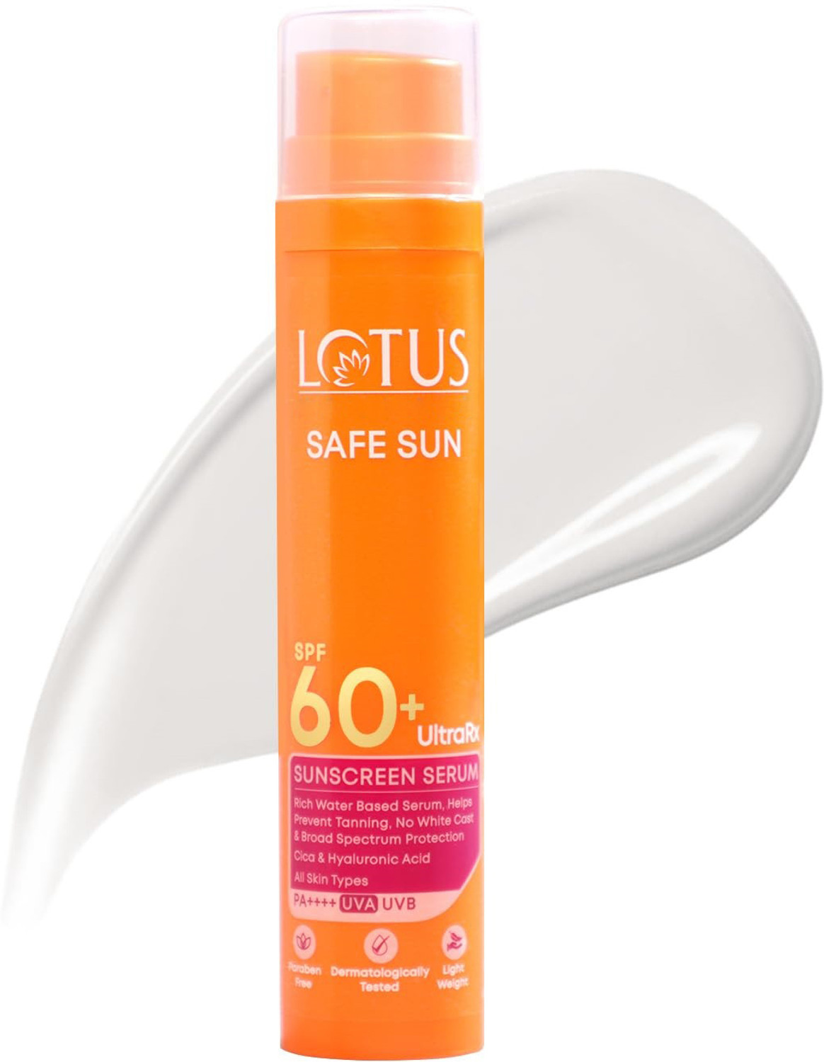 Image of Lotus Botanicals Sunscreen - SPF 50 PA+++ Sandalwood & Hyaluronic Acid Glow and Hydrating Sunscreen Serum (30 ml)
