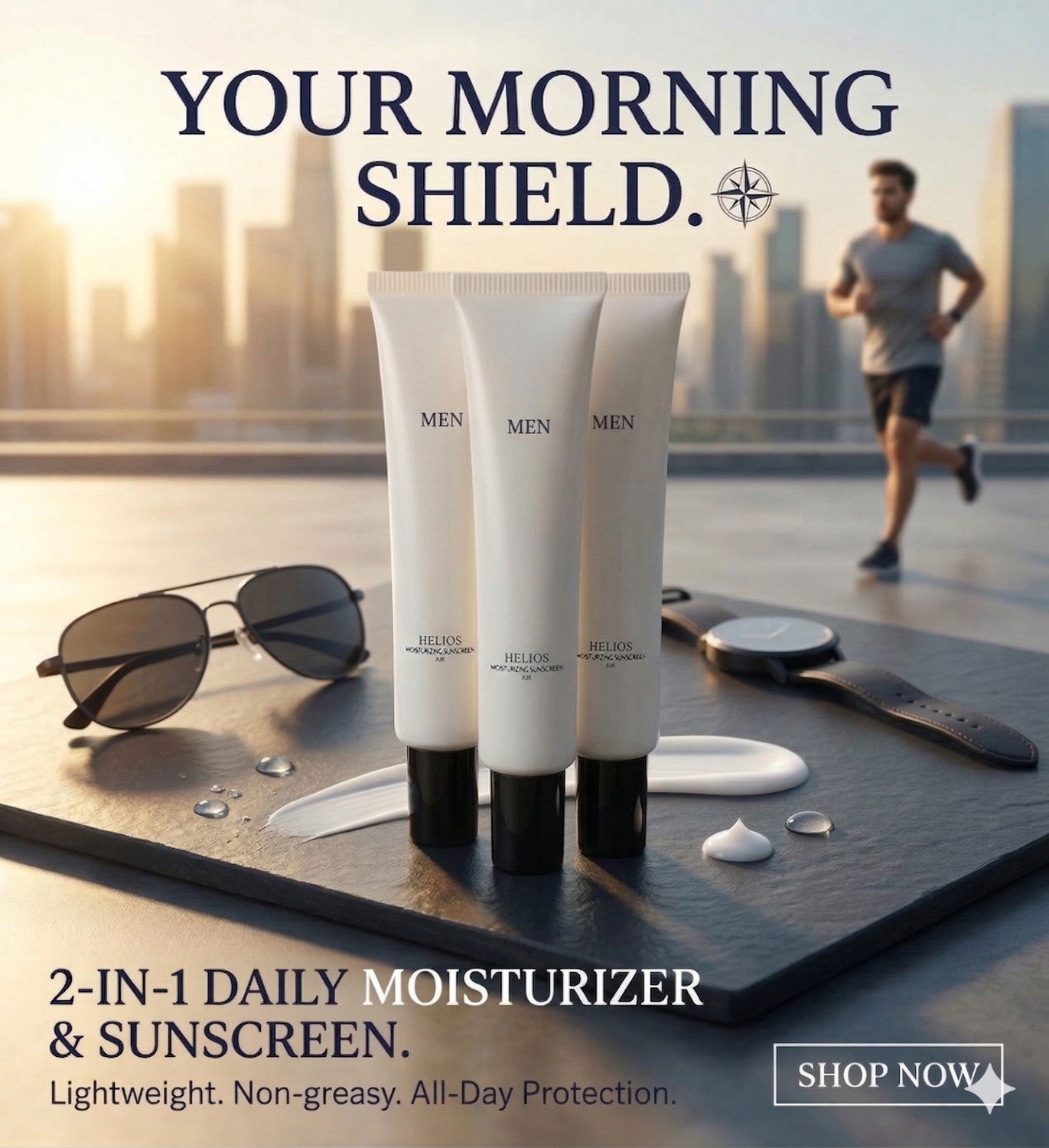 Image of KYNVA Sunscreen - SPF 50+ PA++++ Regular Men Moisturising Sunscreen with 11 Actives (150 g)