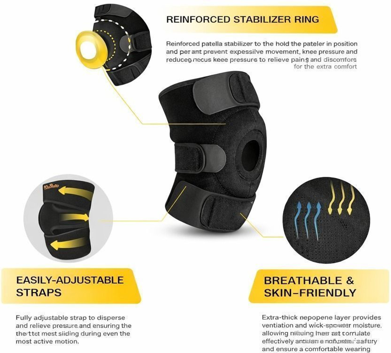 Image of dealoma Knee Support Knee Support Knee Support (Black)