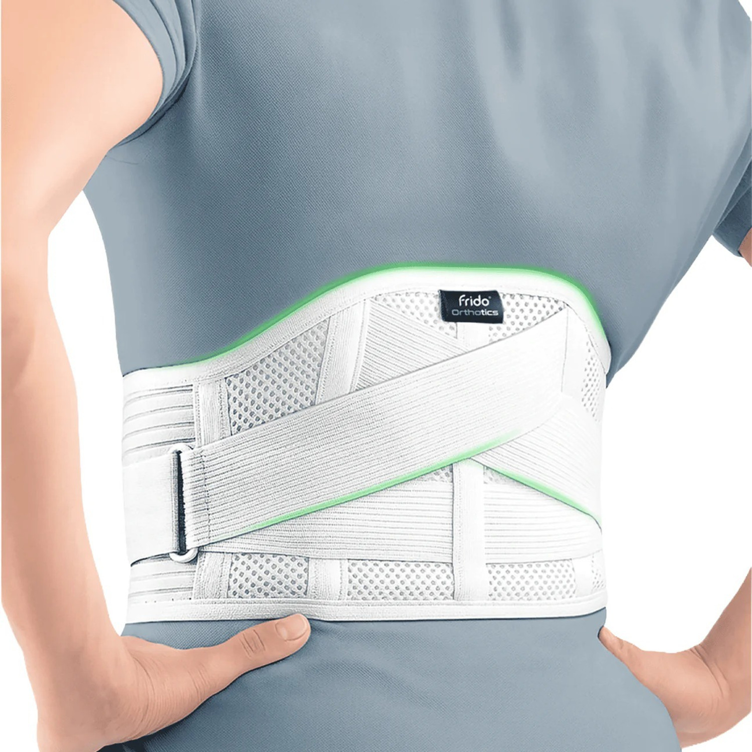 Image of Frido Lumbo Sacral Belt For Women & Men | Waist Belt For Back Pain Relief (L), White Back / Lumbar Support (White)
