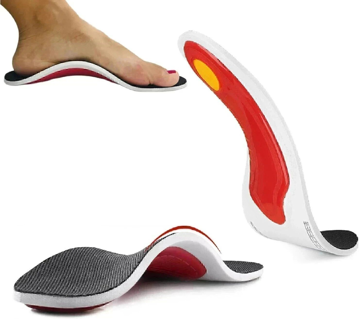 Image of N2J2 SHOP Premium Orthotic Gel High Arch Support Insoles Gel Pad 3D Arch Support Flat Feet Insole