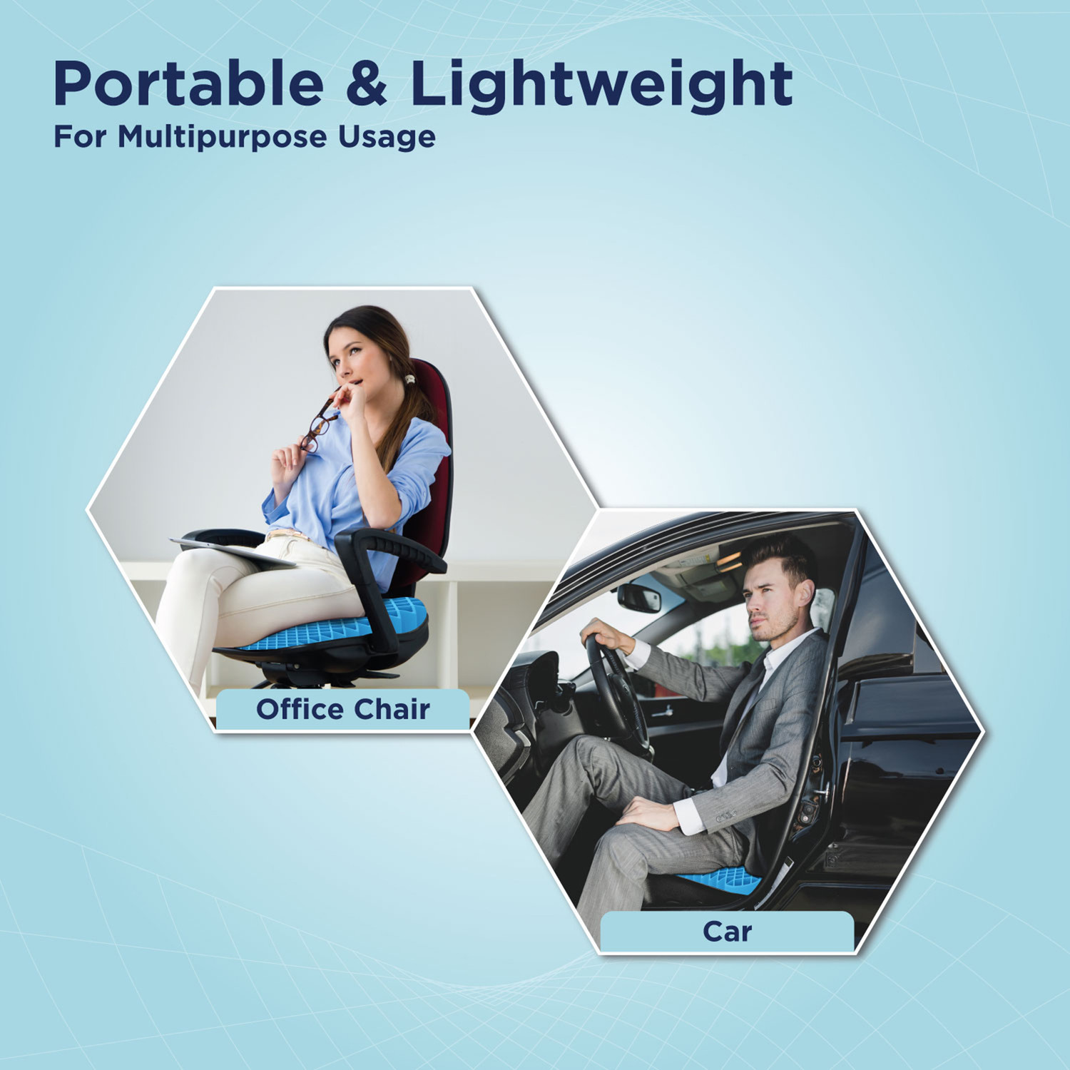 Image of The Sleep Company SmartGRID Smart Seat Cushion Back / Lumbar Support (Black)