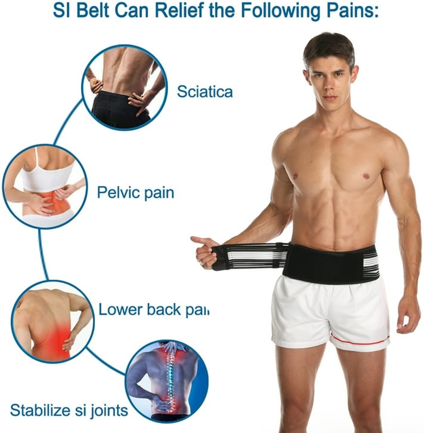Image of LYCAN 4 Inch Wide Weight lifting Gym Belt Back Support For Men and Women Back / Lumbar Support (Black)