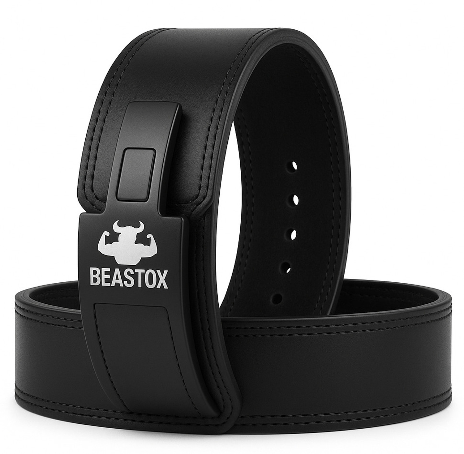 Image of RACE 13MM Weightlifting Lever Belt | Powerlifting Belt | Heavy Duty Adjustable Buckle Weight Lifting Belt (Black)