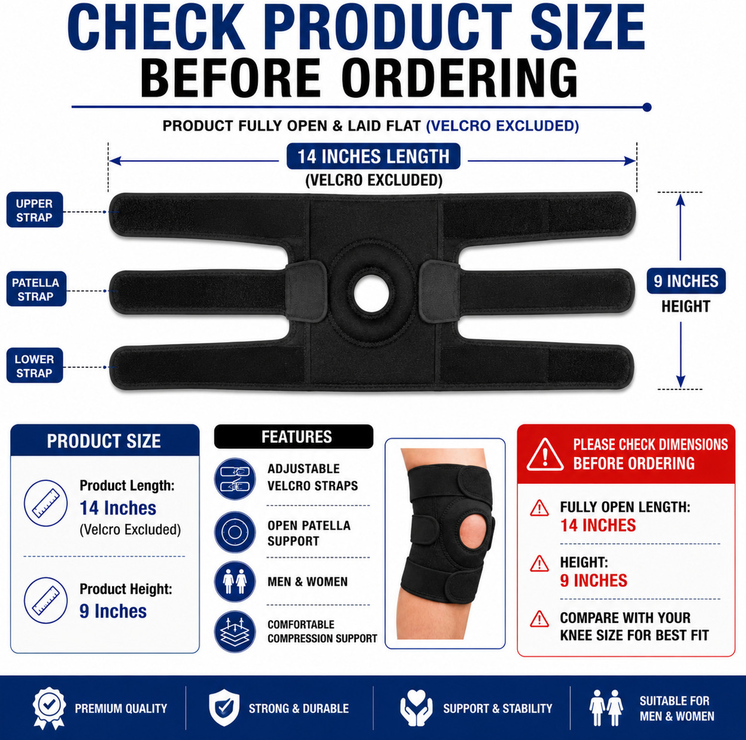 Image of dealoma Knee Support Knee Support Knee Support (Black)